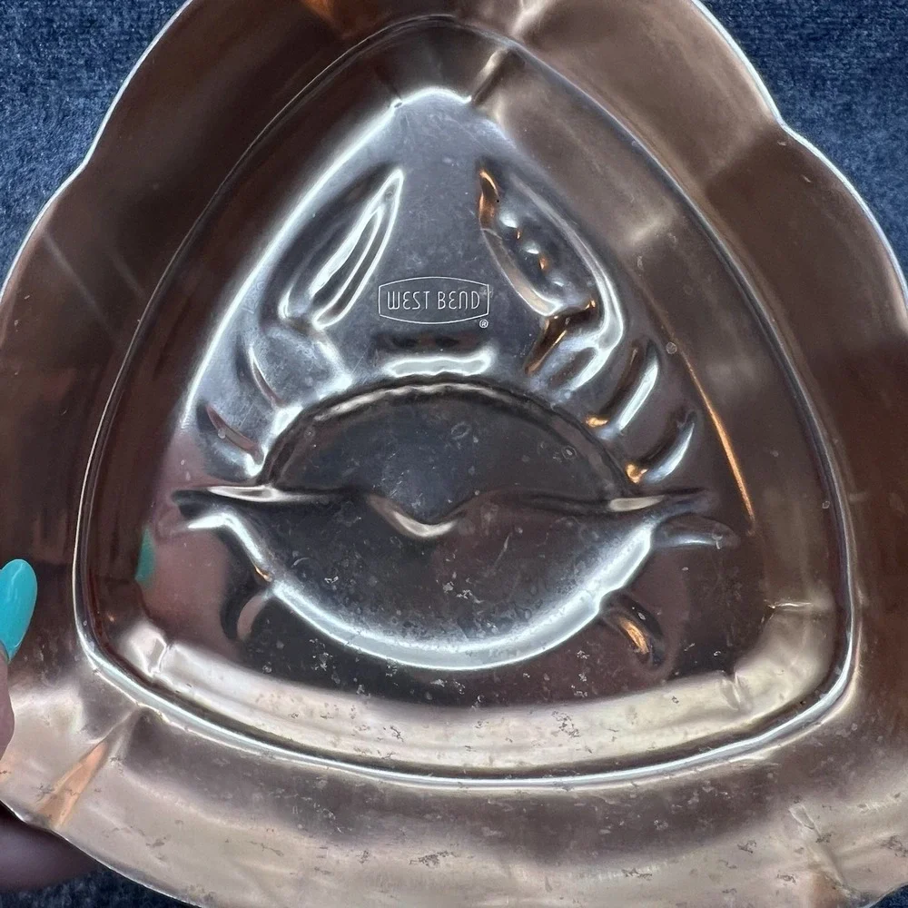 Vintage West Bend Crab Mold Seahorse Mold Copper Color Aluminum Ocean Country